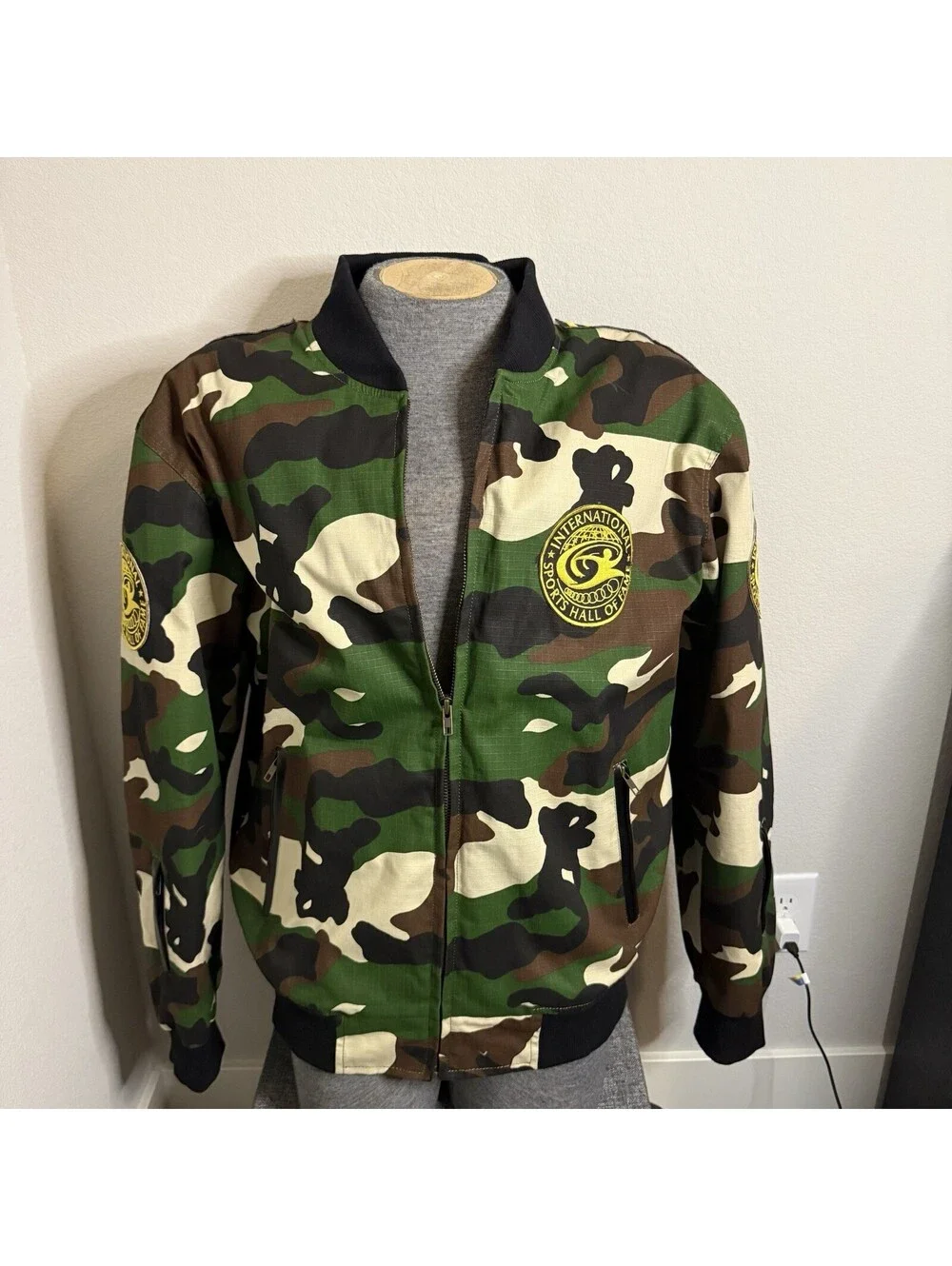 International Sports Hall Of Fame Camo Bomber Jacket XXL Custom DrRobert Graham